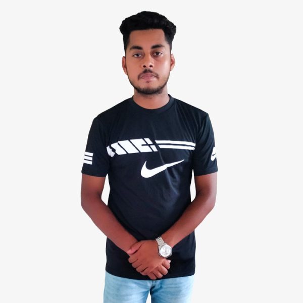 এক্সক্লুসিভ ম্যাশ ফেব্রিক টি-শার্ট (Black Color)